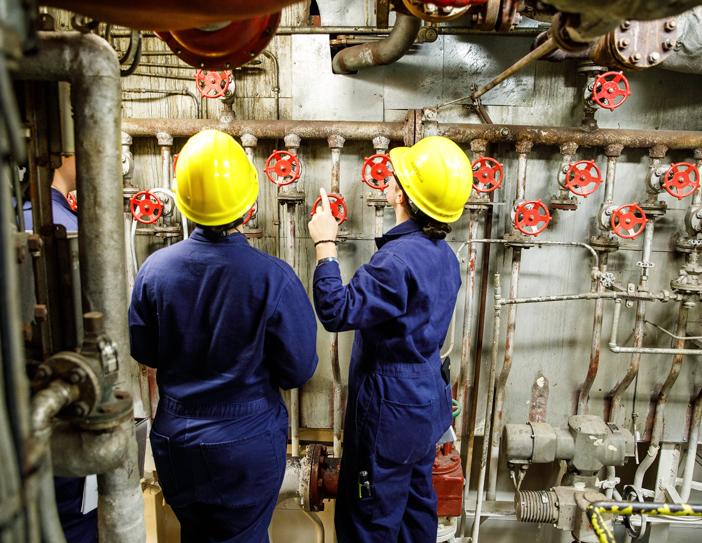 cadets in the engine room